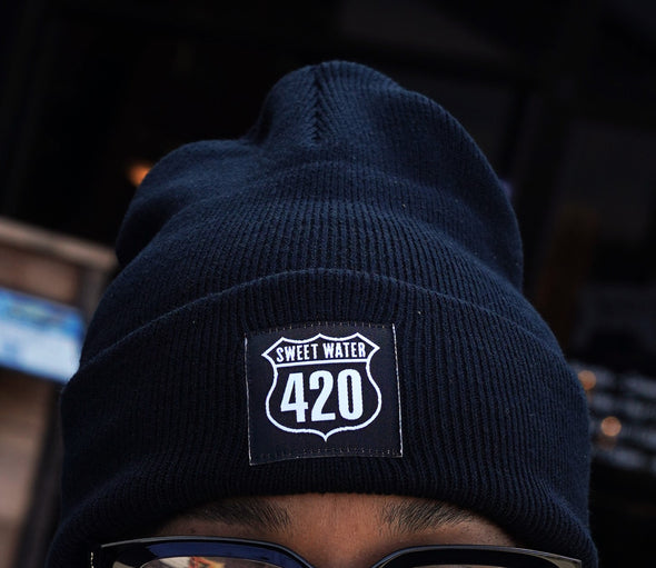 420 Highway Black Beanie