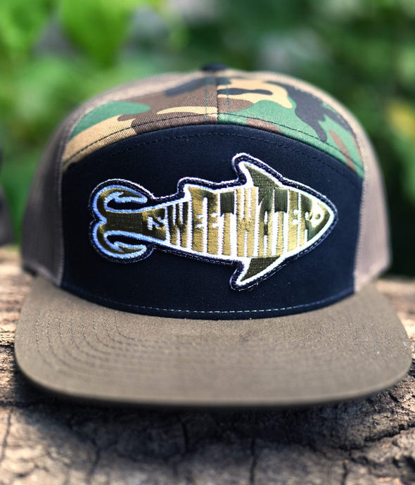 7-Panel Fish Hook Logo Trucker