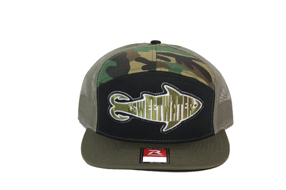 7-Panel Fish Hook Logo Trucker