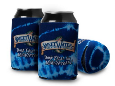 SweetWater Blue Tie-dye Can Cooler